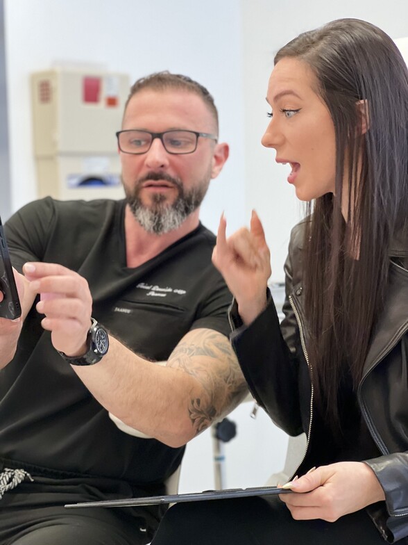 Sal doing a consultation